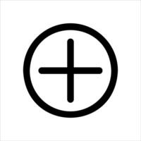 A unique black and white icon of a cross in a circle vector