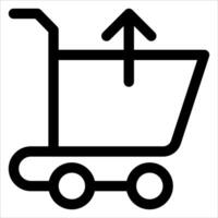 A new black and white icon of a shopping cart vector