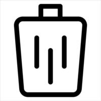 A new unique black and white icon of a trash can vector