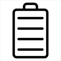 A black and white icon of a battery vector