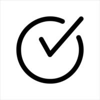 A unique black and white icon of a check mark vector