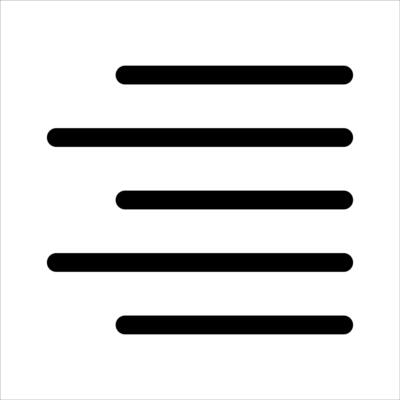 A unique black and white icon of a line