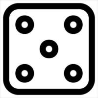 A unique black and white dice icon in white background vector