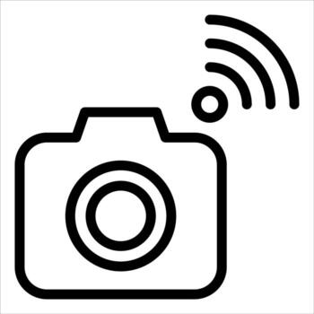 un nuevo cámara con Wifi símbolo en eso vector