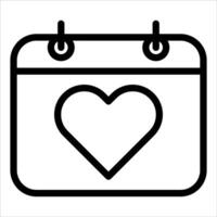 A unique calendar with a heart icon on it vector