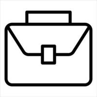 A new black and white outline of a briefcase vector