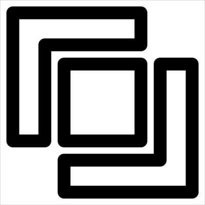 A unique black and white square with a square in the middle in white background