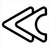A unique black and white arrow pointing to the left vector