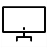 A new black and white icon of a computer monitor vector