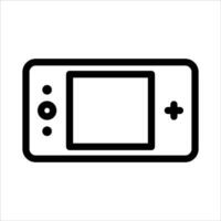 A unique black and white icon of a game console vector