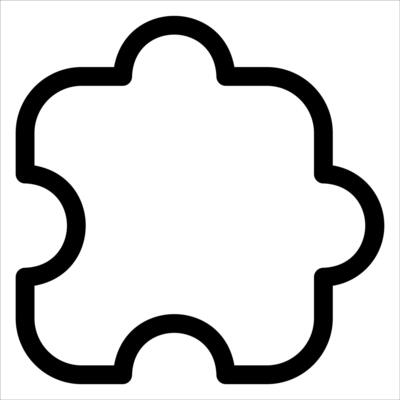 A new unique black and white puzzle piece icon