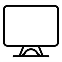 A new black and white image of a computer monitor vector