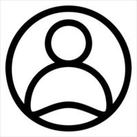 A unique person icon in a circle with a black outline vector