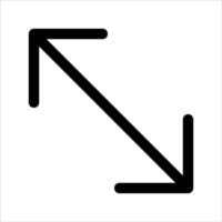 A unique black and white arrow pointing down in white background vector