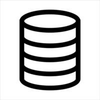 A unique black and white icon of a stack of data vector