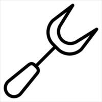 A new black and white icon of a wrench vector
