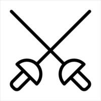 new Two crossed swords icon on white background vector