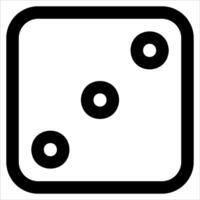 A unique black and white dice icon on a white background vector