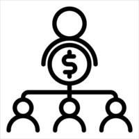 A unique black and white icon of a person with a dollar sign vector