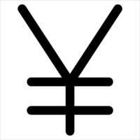 unique outline Yuan symbol vector