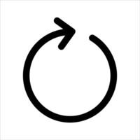 A new unique black and white icon of a circular arrow pointing to the left vector