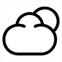A unique black and white cloud with a sun behind it in white background vector