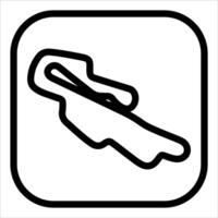 A unique new black and white icon of a race track vector