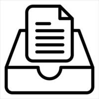 A new unique black and white icon of a document in a box vector