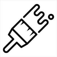 A unique black and white icon of a paintbrush vector