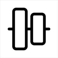 A unique black and white icon of a barbell vector