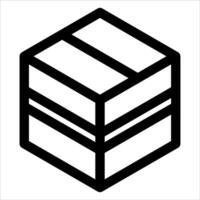 A unique black and white image of a cube in white background vector
