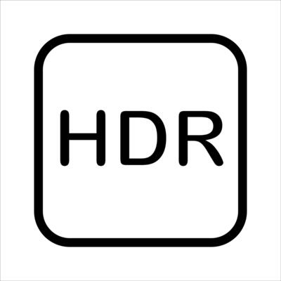 new The hdr logo is shown in black and white