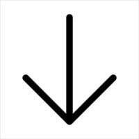 A unique black arrow pointing down in white background vector