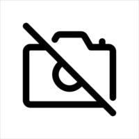 unique outline No camera icon vector