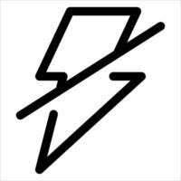 A unique lightning bolt icon in white background vector