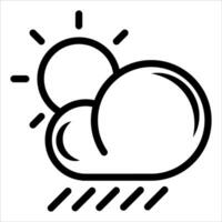 A unique black and white icon of a sun and cloud vector