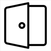 A black and white icon of a door vector