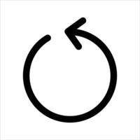 A unique black and white icon of a circular arrow pointing to the left vector