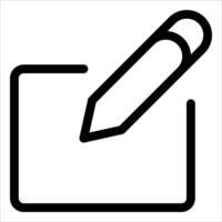 A black and white icon of a pencil and a check box vector