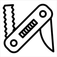 A new black and white outline of a knife vector