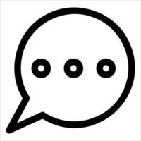 A unique black and white speech bubble with three dots in white background vector