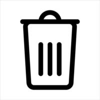A new unique black and white trash can icon on a white background vector