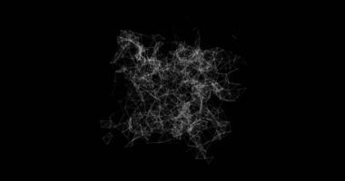 Rapid appearance and disappearance of a clot woven from dots and lines. Background for animation. Plexus.2 video