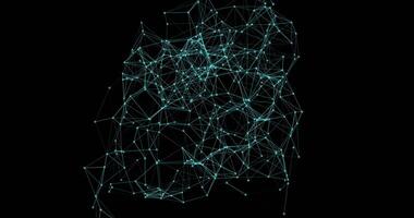 Rapid appearance and disappearance of a clot woven from dots and lines. Background for animation. Plexus.5 video