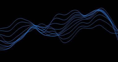 A fluttering colored trail of sine waves on a black background. Seamless looping animation.69 video