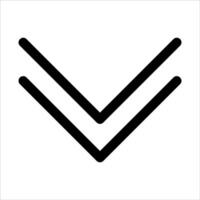 A unique black and white arrow pointing down vector