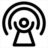 A unique black and white icon of a radio vector