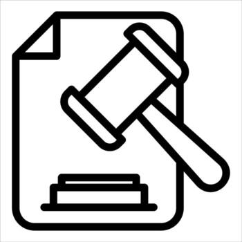 A new unique judge's gavel icon vector