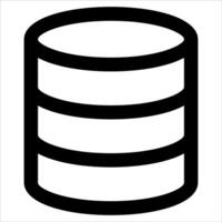 A unique black and white icon of a stack of data in white background vector