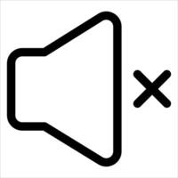 A new black and white icon of a speaker with a x vector